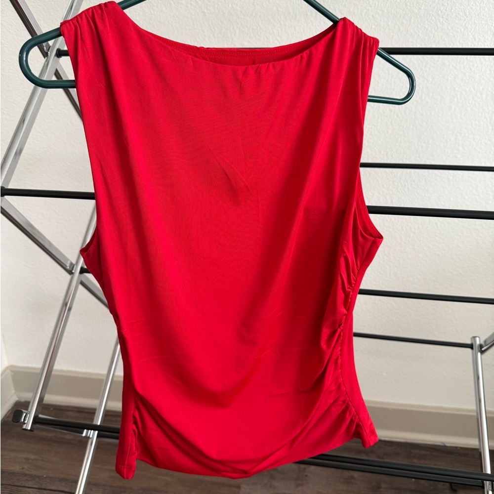 Elegant Red Sleeveless Top